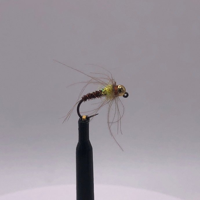 Tungsten Bead Jig Hotspot Pheasant Tail - Yellow