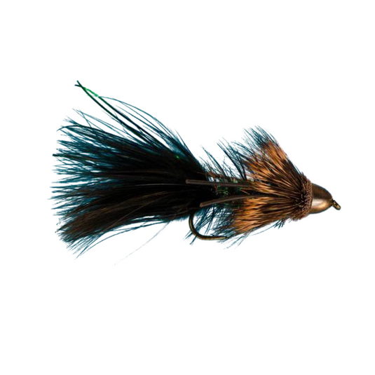 Rubber Leg Conehead Wooly Bugger - BLACK/GREEN - Hook Size #6