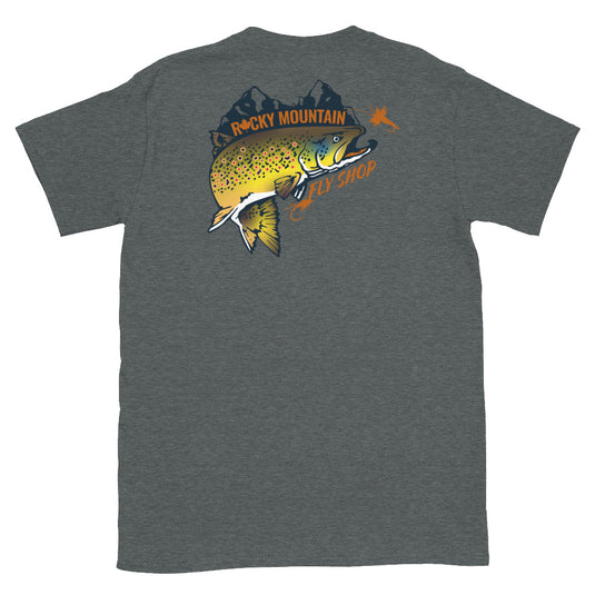 Rocky Mountain Fly Shop - Rocky Mountain & Logo Soft Short-Sleeve Unisex T-Shirt