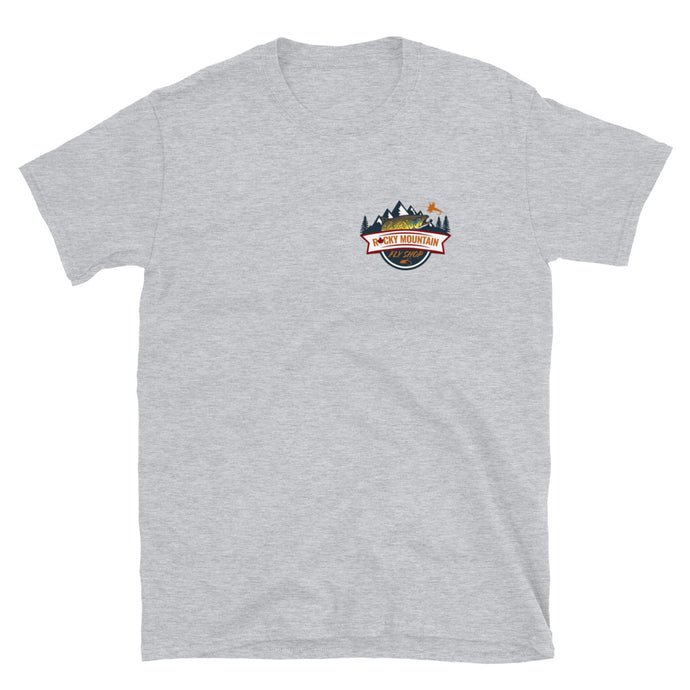 Rocky Mountain Fly Shop - Rocky Mountain & Logo Soft Short-Sleeve Unisex T-Shirt