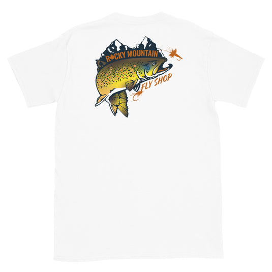 Rocky Mountain Fly Shop - Rocky Mountain & Logo Soft Short-Sleeve Unisex T-Shirt