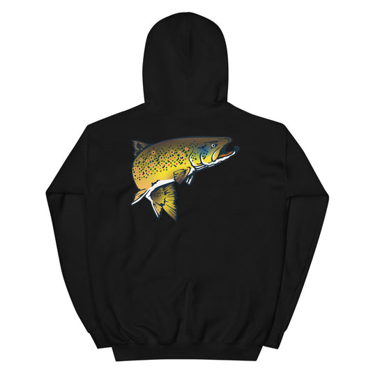 Rocky Mountain Fly Shop - Squatchy Brown Trout Unisex Hoodie