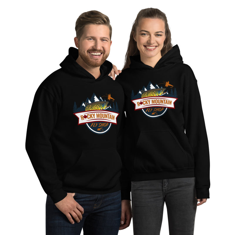 Load image into Gallery viewer, Rocky Mountain Fly Shop - RMFS Logo Unisex Hoodie
