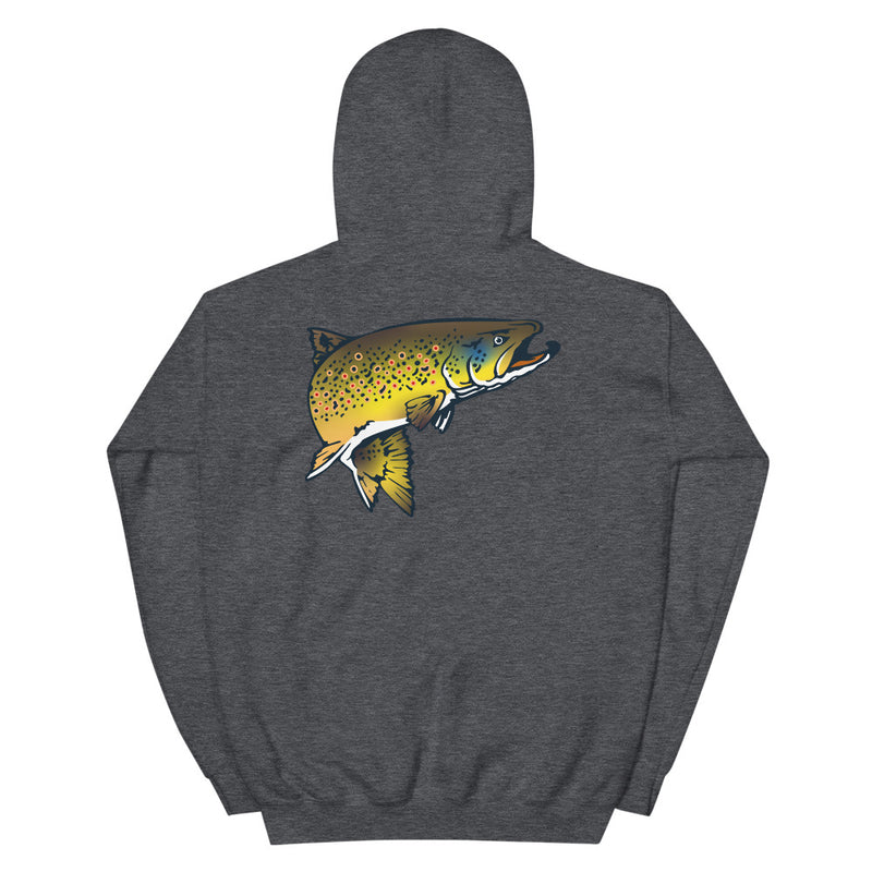 Load image into Gallery viewer, Rocky Mountain Fly Shop - Squatchy Brown Trout Unisex Hoodie
