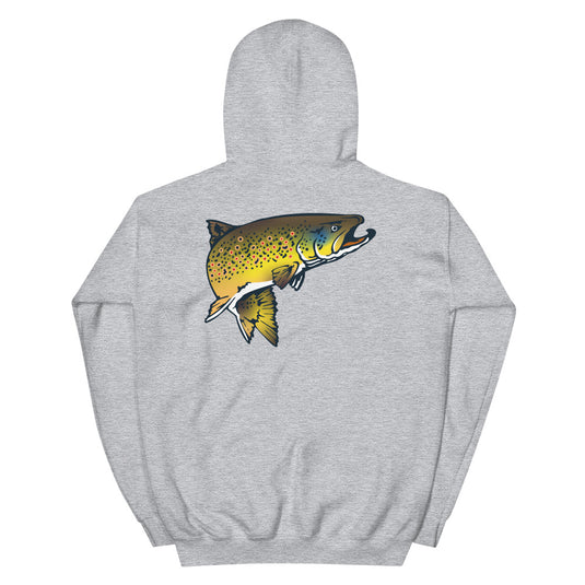 Rocky Mountain Fly Shop - Squatchy Brown Trout Unisex Hoodie