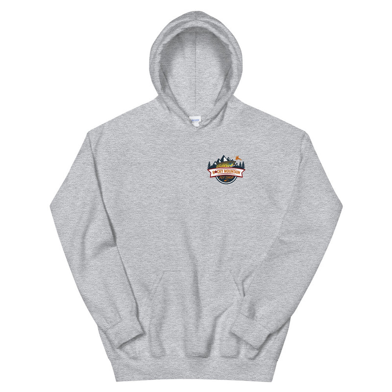 Load image into Gallery viewer, Rocky Mountain Fly Shop - Rocky Mountain &amp; Logo Unisex Hoodie
