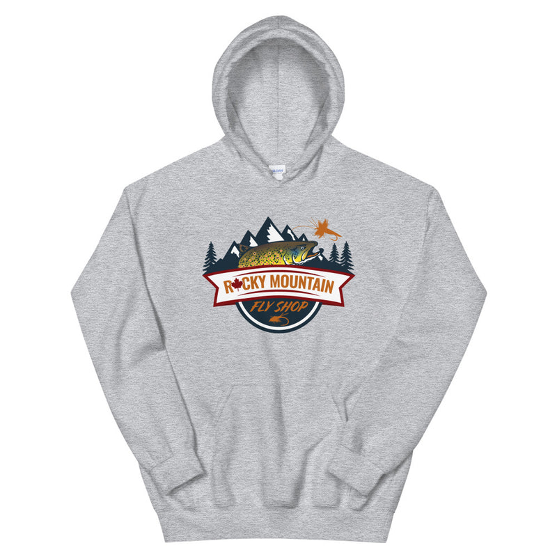 Load image into Gallery viewer, Rocky Mountain Fly Shop - RMFS Logo Unisex Hoodie
