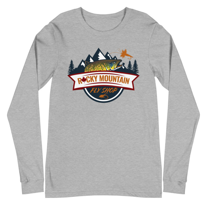 Load image into Gallery viewer, Rocky Mountain Fly Shop - RMFS Logo Unisex Long Sleeve Tee
