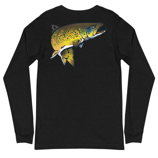 Rocky Mountain Fly Shop - Squatchy Brown Trout Unisex Long Sleeve Tee