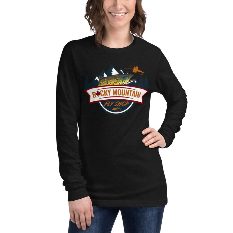 Load image into Gallery viewer, Rocky Mountain Fly Shop - RMFS Logo Unisex Long Sleeve Tee
