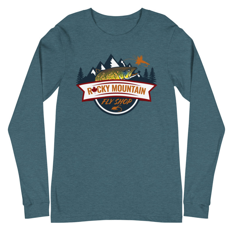 Load image into Gallery viewer, Rocky Mountain Fly Shop - RMFS Logo Unisex Long Sleeve Tee
