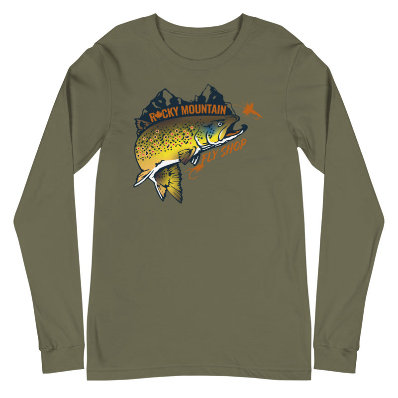 Load image into Gallery viewer, Rocky Mountain Fly Shop - Rocky Mountain Unisex Long Sleeve Tee
