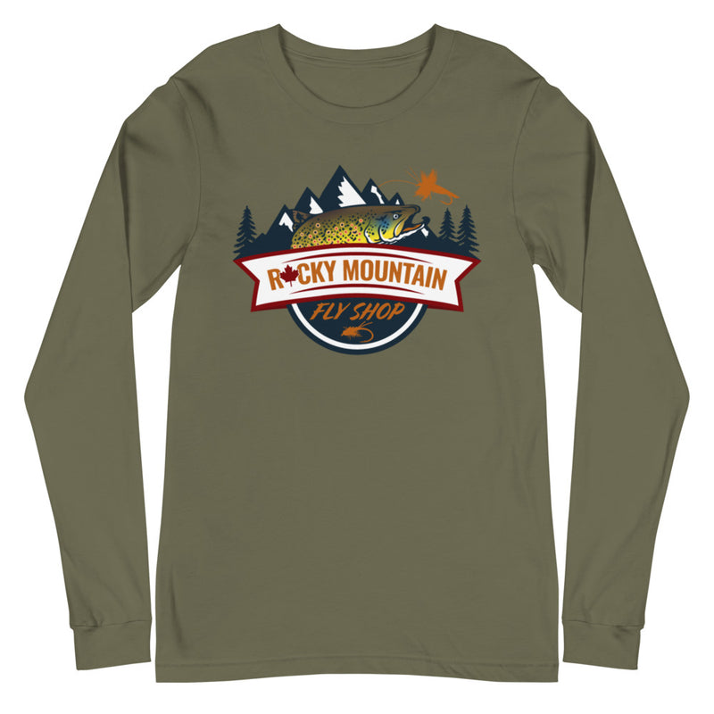 Load image into Gallery viewer, Rocky Mountain Fly Shop - RMFS Logo Unisex Long Sleeve Tee
