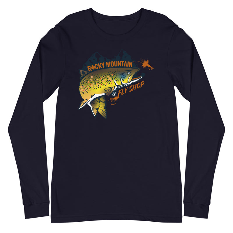 Load image into Gallery viewer, Rocky Mountain Fly Shop - Rocky Mountain Unisex Long Sleeve Tee
