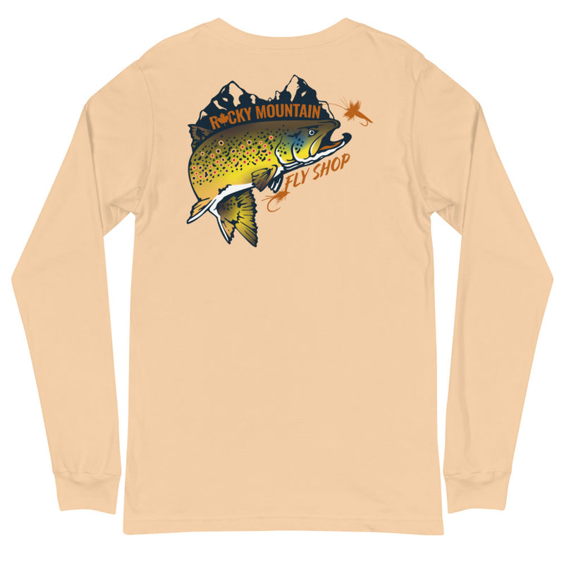 Load image into Gallery viewer, Rocky Mountain Fly Shop - Rocky Mountain &amp; Logo Unisex Long Sleeve Tee
