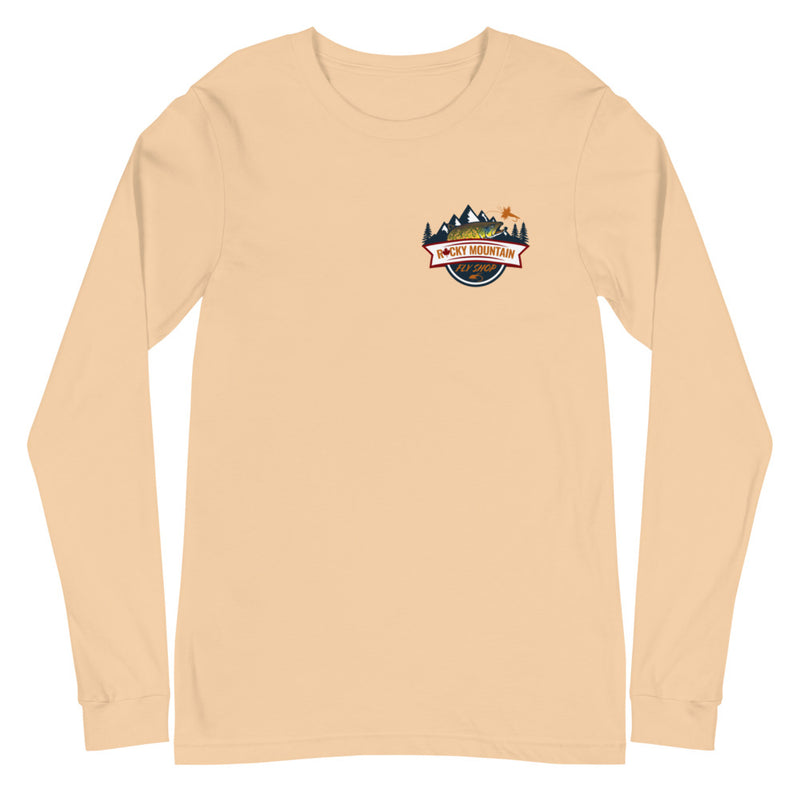 Load image into Gallery viewer, Rocky Mountain Fly Shop - Squatchy Brown Trout Unisex Long Sleeve Tee
