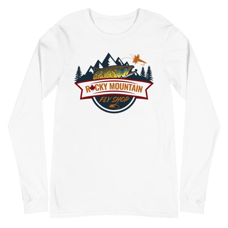 Load image into Gallery viewer, Rocky Mountain Fly Shop - RMFS Logo Unisex Long Sleeve Tee
