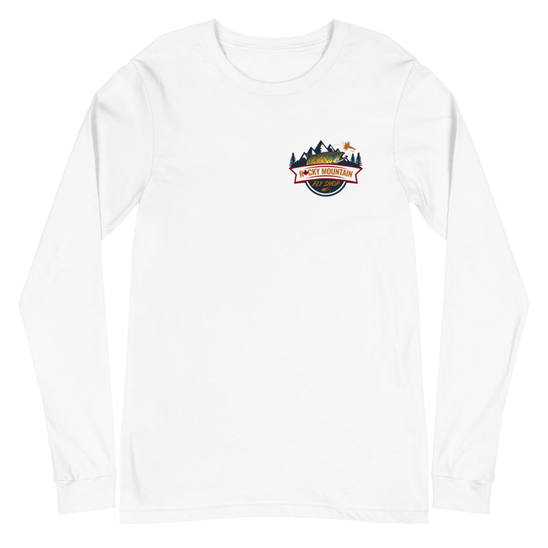 Load image into Gallery viewer, Rocky Mountain Fly Shop - Squatchy Brown Trout Unisex Long Sleeve Tee
