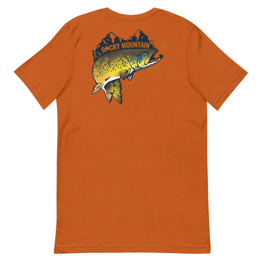 Rocky Mountain Fly Shop - Rocky Mountain & Logo Short-Sleeve Unisex T-Shirt