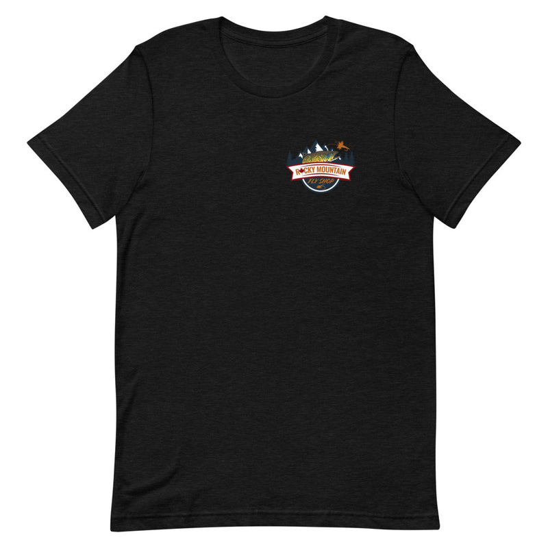 Load image into Gallery viewer, Rocky Mountain Fly Shop - Squatchy Brown Trout Short-Sleeve Unisex T-Shirt
