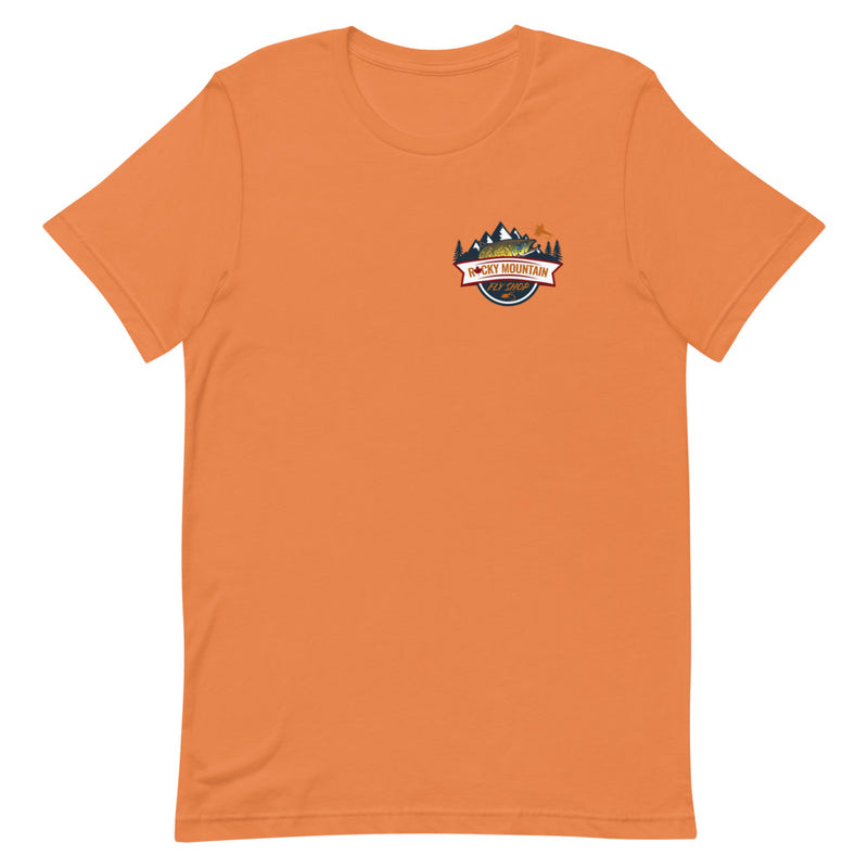 Load image into Gallery viewer, Rocky Mountain Fly Shop - Squatchy Brown Trout Short-Sleeve Unisex T-Shirt
