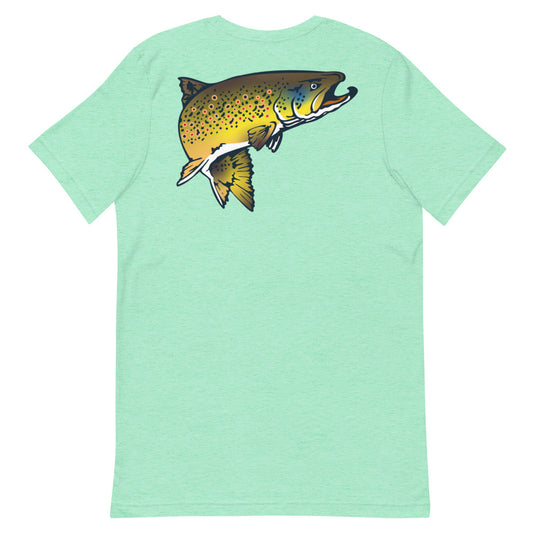 Rocky Mountain Fly Shop - Squatchy Brown Trout Short-Sleeve Unisex T-Shirt