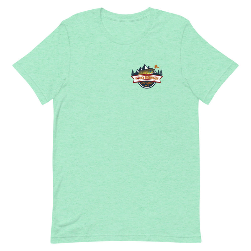 Load image into Gallery viewer, Rocky Mountain Fly Shop - Squatchy Brown Trout Short-Sleeve Unisex T-Shirt
