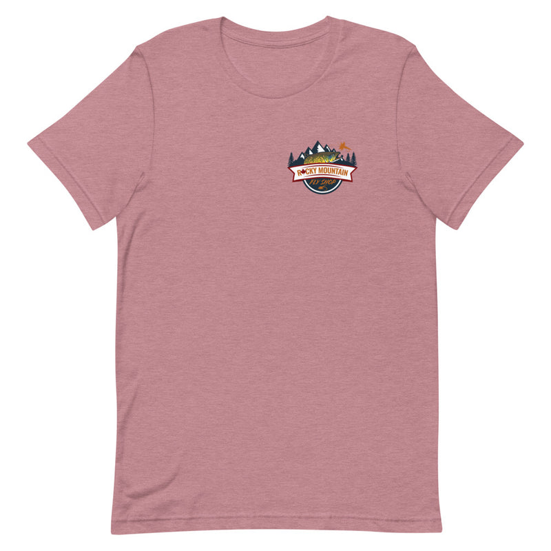 Load image into Gallery viewer, Rocky Mountain Fly Shop - Squatchy Brown Trout Short-Sleeve Unisex T-Shirt
