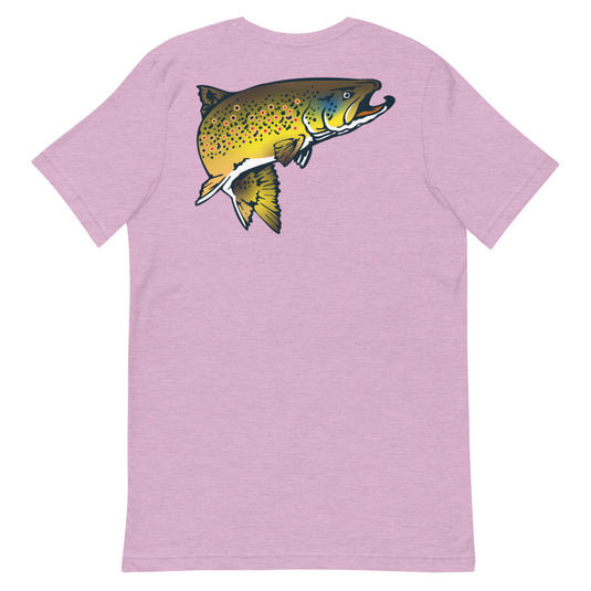 Rocky Mountain Fly Shop - Squatchy Brown Trout Short-Sleeve Unisex T-Shirt