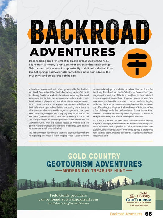 BACKROAD MAPBOOKS - VANCOUVER, COAST & MOUNTAINS BC - 6TH EDITION